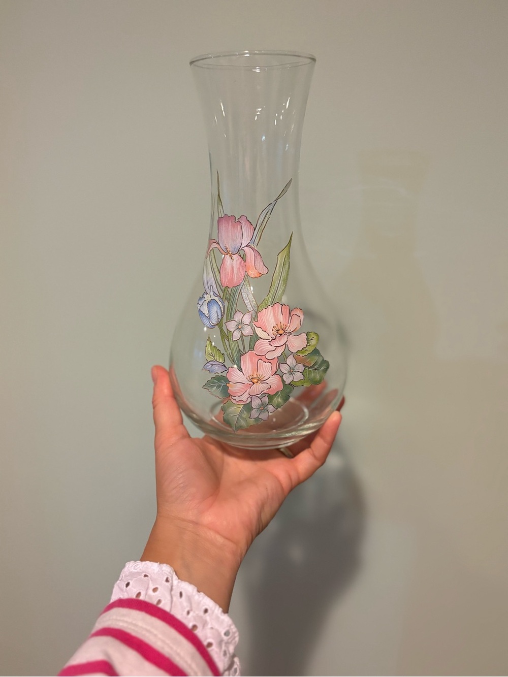 vintage Libbey clear glass floral vase 🌸